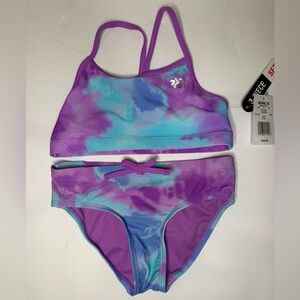 ZeroXposur NWT 2pc Tie-Dye Swimsuit Set • Crossback • Girls S (7/8)‎